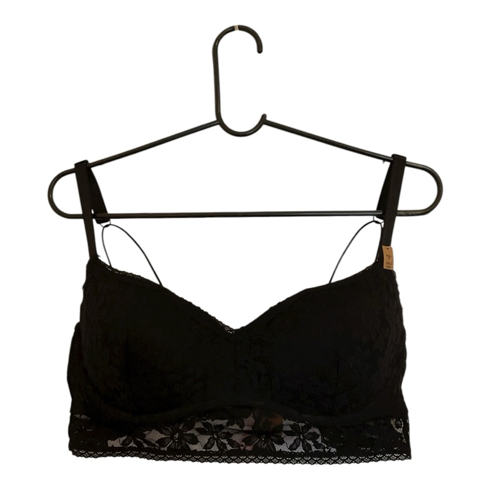 NWT Victoria’s Secret PINK Black Lace Push-Up Triple Hook Bra XXL